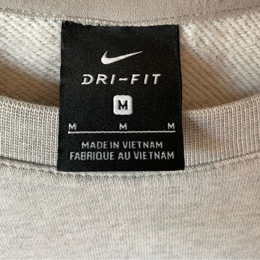 NIKE Oatmeal Tan Crewneck Sweatshirt w/ sleeve zipper pocket | Medium - Picture 2 of 4